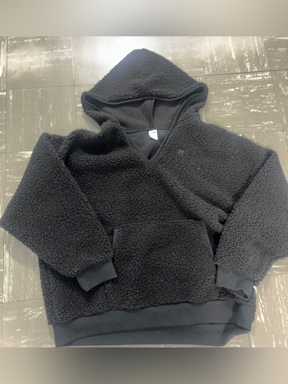 Women's Pink Cozy Black Fleece Hoodie Size XL Victoria's Secret